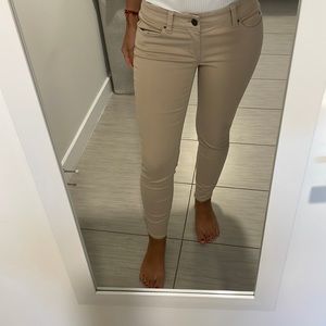 Super cute beige jeans. Wore them about 5 times. Looks like new. Stretchy/Comfy.